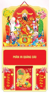 BÌA LỊCH LÒ XO GIỮA GẮN BLOC (37x70) - PHÚC LỘC THỌ (AK18) - Xuân Bính Ngọ 2026