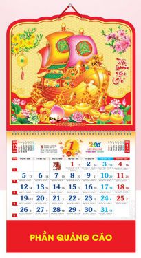 LỊCH LÒ XO GIỮA GẮN BỘ SỐ (37x70) - THUẬN BUỒM XUÔI GIÓ (AK25) - Xuân Bính Ngọ 2026