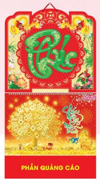 LỊCH LÒ XO GIỮA GẮN BỘ SỐ (37x70) - PHÚC RỒNG (AK28) - Xuân Bính Ngọ 2026