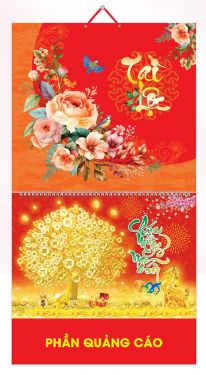 LỊCH LÒ XO GIỮA GẮN BỘ SỐ (37x70) - TÀI LỘC (AK30) - Xuân Bính Ngọ 2026