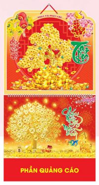 LỊCH LÒ XO GIỮA GẮN BỘ SỐ (37x70) - KIM TIỀN (AK32) - Xuân Bính Ngọ 2026