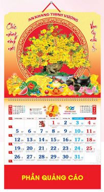 LỊCH LÒ XO GIỮA GẮN BỘ SỐ (37x70) - CÂY MAI (AK35) - Xuân Bính Ngọ 2026