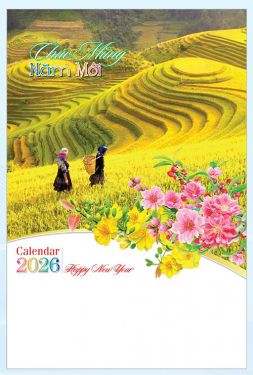 LỊCH LÒ XO 7 TỜ (40x60) - ĐƯỢC MÙA (AK42) - Xuân Bính Ngọ 2026