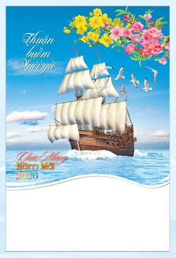 LỊCH LÒ XO 7 TỜ (40x60) - THUẬN BUỒM XUÔI GIÓ (AK44) - Xuân Bính Ngọ 2026