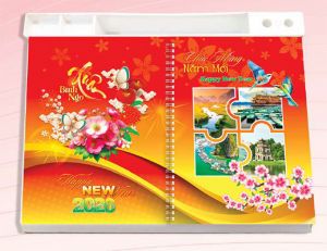 LỊCH ĐỂ BÀN 52 TUẦN LÒ XO GIỮA (18x27) - ĐẾ LICH MÀU TRẮNG (AK50) - Xuân Bính Ngọ 2026