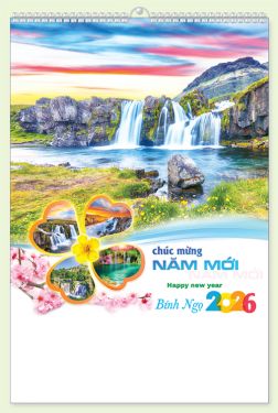 LỊCH 7 TỜ LÒ XO (40X60) - Thác Nước  (MT17) - Xuân Bính Ngọ 2026