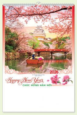 LỊCH 7 TỜ LÒ XO (40X60) - Nhật Bản Tươi Đẹp (MT18) - Xuân Bính Ngọ 2026