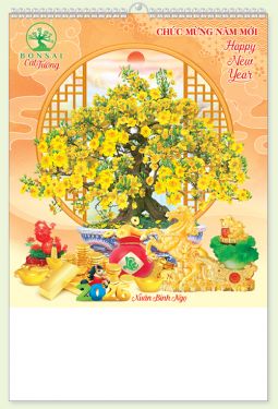 LỊCH 7 TỜ LÒ XO (40X60) - Bon Sai Cát Tường (MT20) - Xuân Bính Ngọ 2026