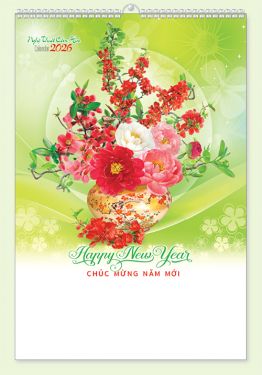 LỊCH 7 TỜ LÒ XO (40X60) - Nghệ Thuật Cắm Hoa (MT23) - Xuân Bính Ngọ 2026