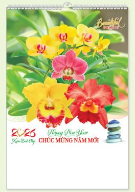 LỊCH 7 TỜ LÒ XO (40X60) - Hoa Lan (MT24) - Xuân Bính Ngọ 2026