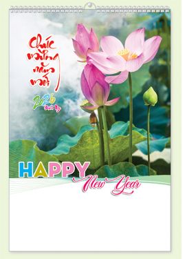 LỊCH 7 TỜ LÒ XO (40X60) - Sen Và Thư Pháp (MT26) - Xuân Bính Ngọ 2026