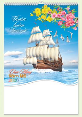 LỊCH 7 TỜ LÒ XO (40X60) - Thuận Buồm Xuôi Gió (M33) - Xuân Bính Ngọ 2026