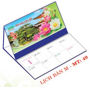 Lịch bàn chữ M (24x17 cm) - Hoa Sen (MT49) - Xuân Bính Ngọ 2026