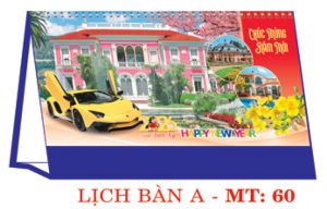 Lịch bàn chữ A (24x17 cm) - Biệt Thự Xe (MT60) - Xuân Bính Ngọ 2026