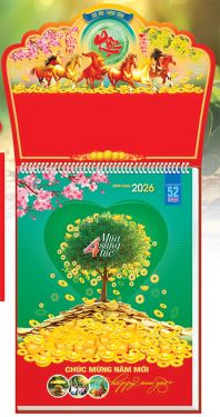 Lịch Treo Tường 52 Tuần (30x41) - Bốn Mùa Sung Túc  (NB16) - Xuân Bính Ngọ 2026