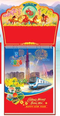 Lịch Treo Tường 52 Tuần (30x41) - Rạng Rỡ Việt Nam  (NB17) - Xuân Bính Ngọ 2026