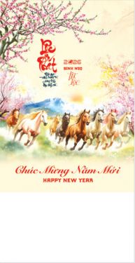 Lịch lò xo 7 tờ (36x70 cm) - Bính Ngọ Tài Lộc (NH27) - Xuân Bính Ngọ 2026