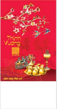 Lịch lò xo 7 tờ (36x70 cm) - Việt Nam Thịnh Vượng (NH30) - Xuân Bính Ngọ 2026