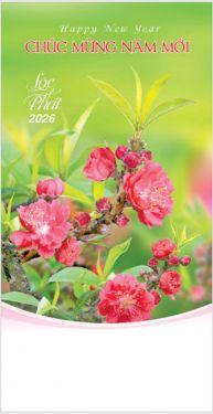 Lịch lò xo 7 tờ (36x70 cm) - Lộc Phát (NH31) - Xuân Bính Ngọ 2026