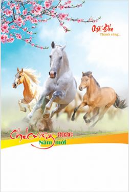 Lịch lò xo 7 tờ (40x60 cm) - Mã đáo thành công (NH36) - Xuân Bính Ngọ 2026