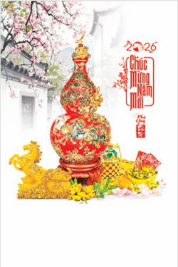 Lịch lò xo 7 tờ (40x60 cm) - Phú quý phát tài (NH44) - Xuân Bính Ngọ 2026