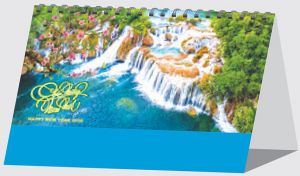 Lịch bàn chữ A (24x16 cm) - Thác đẹp (NH62) - Xuân Bính Ngọ 2026