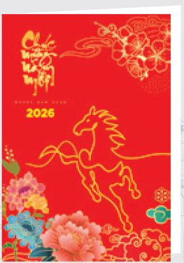 Thiếp Chúc Mừng Năm Mới (13x18 cm) - NH93 - Xuân Bính Ngọ 2026